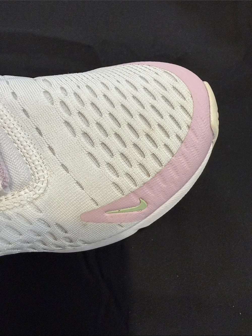 Nike White Sneakers with Pink and Lime Accents 27C Size 6.5 - Picture 7 of 8